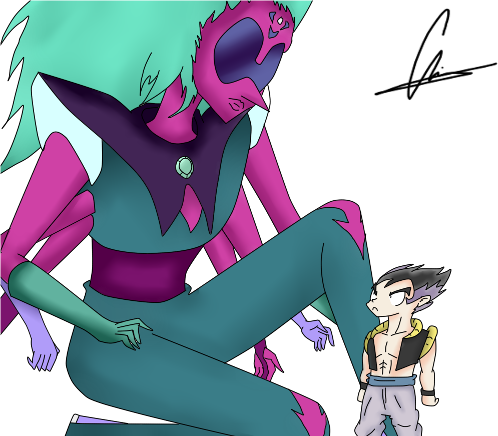 Dragon Ball Fusions Gogeta Gotenks Cartoon Pink Purple - Cartoon (1020x870)