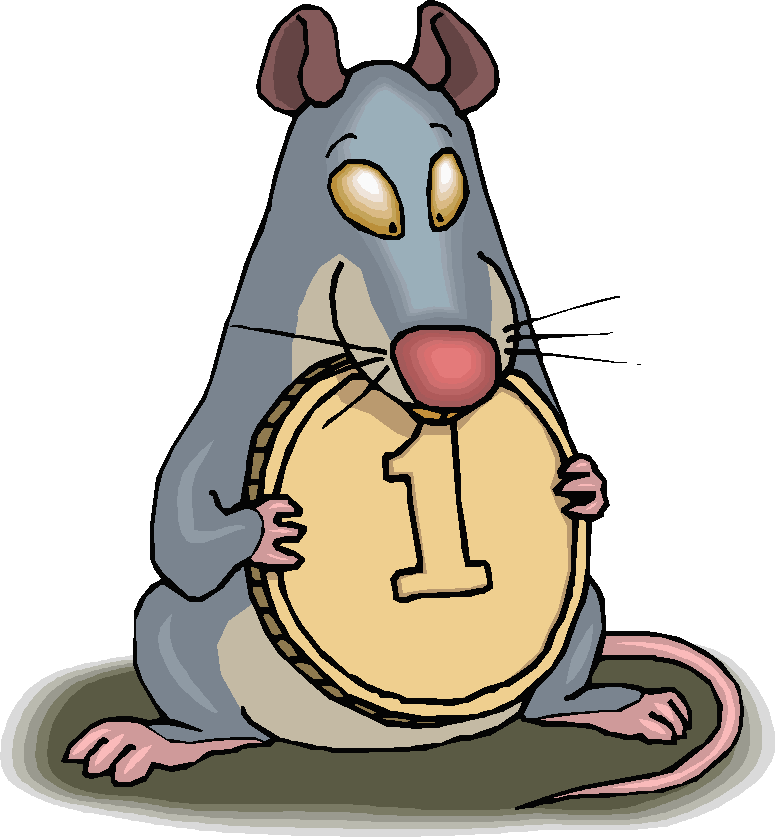 Cartoon Prize Clip Art - Rat With Coin (775x837)