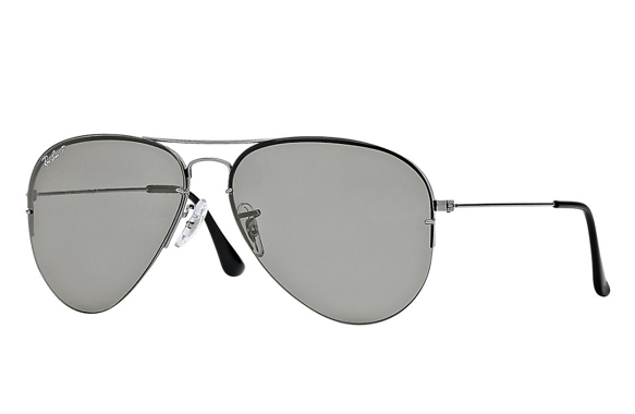 Ray Ban Flip Up Sunglasses - Ray-ban Aviator Flip Out Gunmetal - Rb3460 (582x500)
