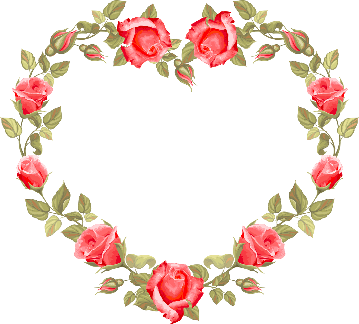 Wedding Invitation Flower Heart Clip Art - Rose (1200x1200)