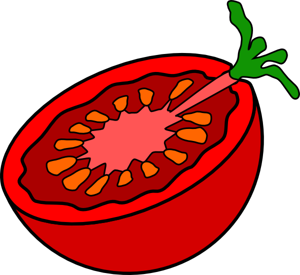 Cut Tomato Clip Art At Clker - Tomato Clip Art (600x550)