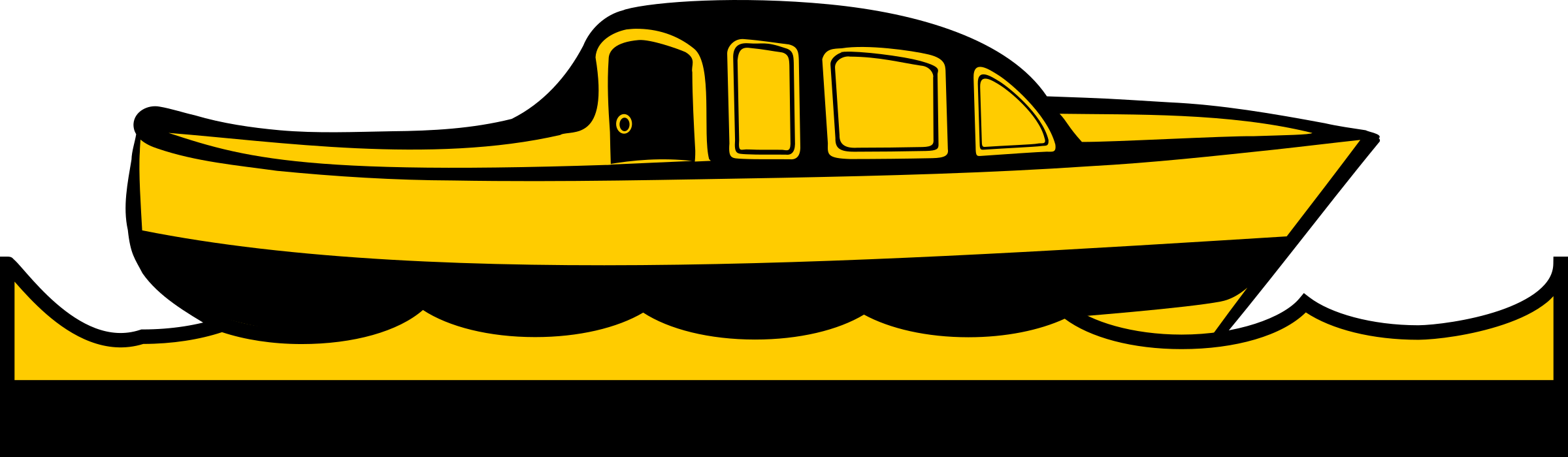 Cabin Boat - Clip Art (2571x750)