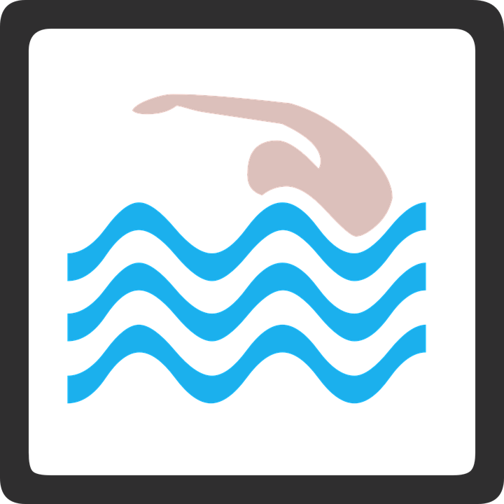 Free Swimming Pool Clip Art - Simbolo De Una Piscina (720x720)