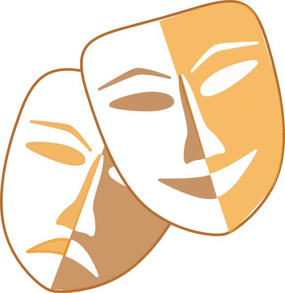 Theatre Masks Clipart - Theatre Masks (582x598)