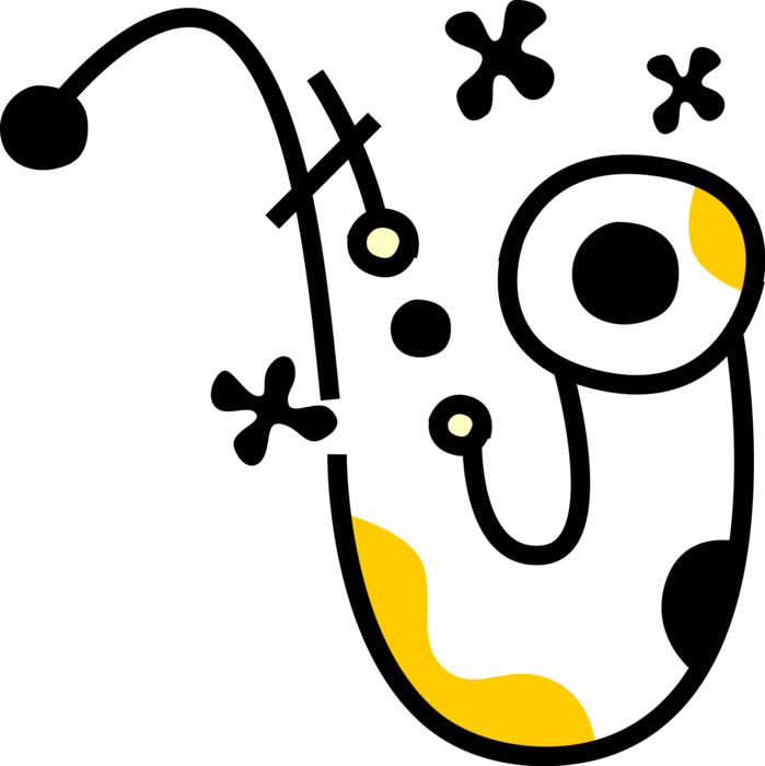 Vector Illustration Of Saxophone Brass Single-reed - Vector Illustration Of Saxophone Brass Single-reed (699x700)