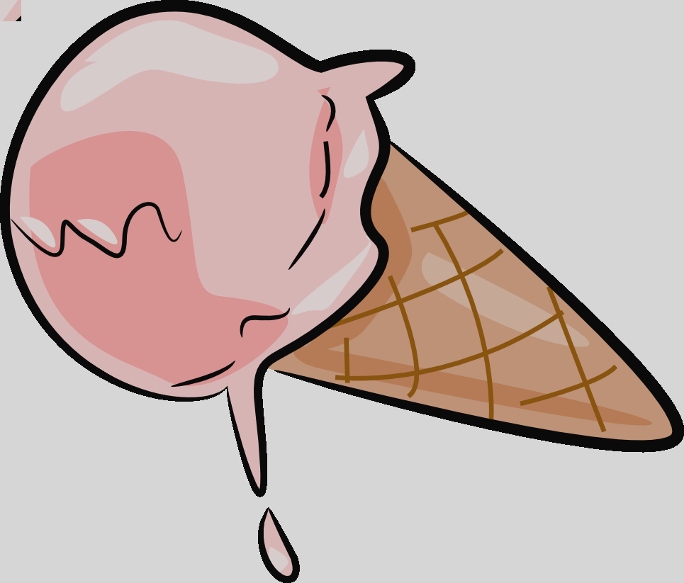Ice Cream Black And White Melting Ice Cream Cone Clipart - Free Clipart Ice Cream (965x823)