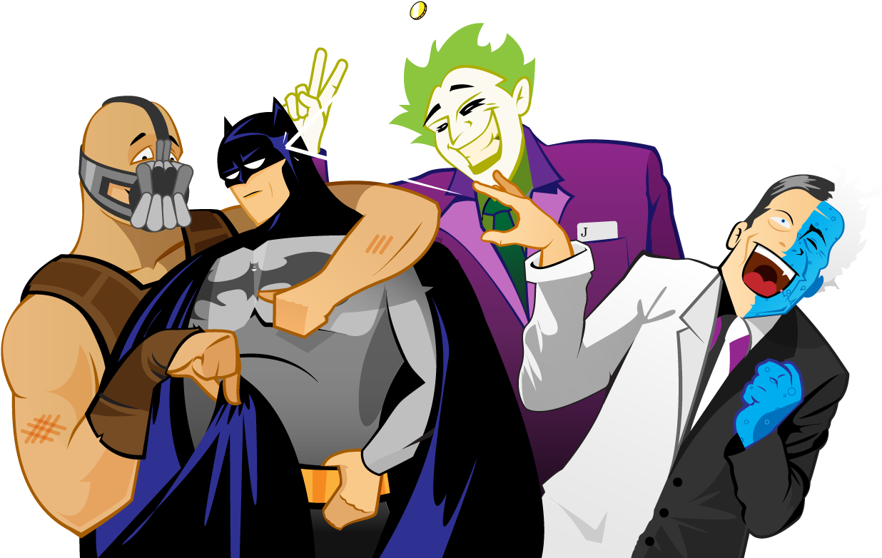 Illustration Of A Bullied Batman - Cartoon (1440x900)