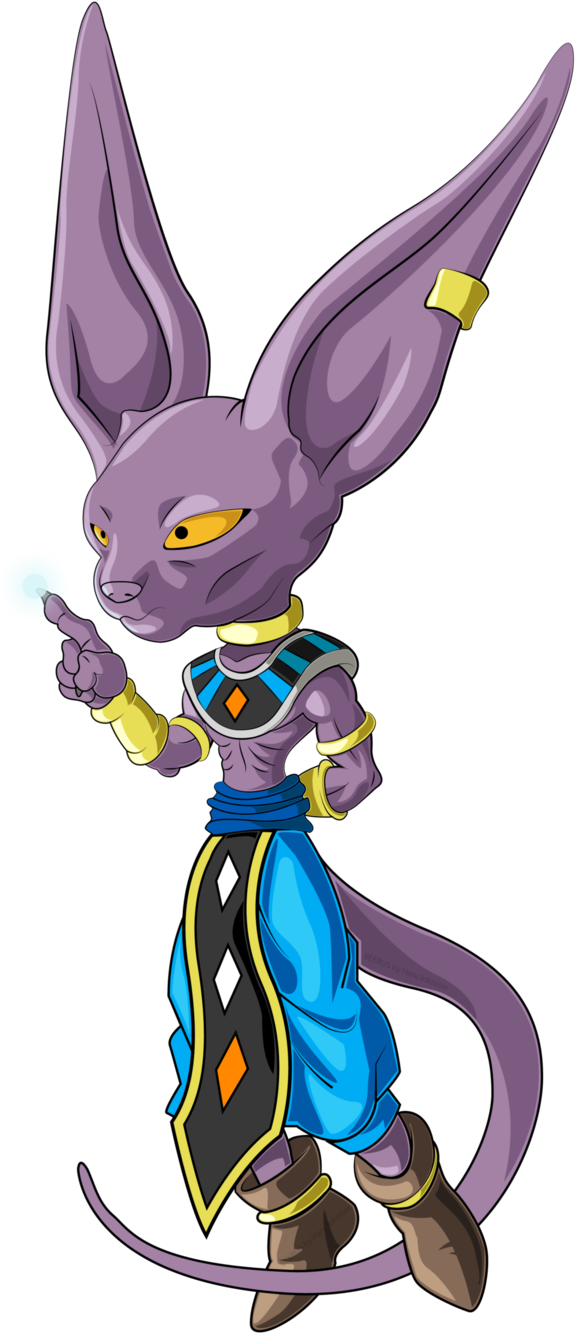 Beerus Goku Cat Dragon Ball Drawing - Dragon Ball Beerus Png (593x1348)