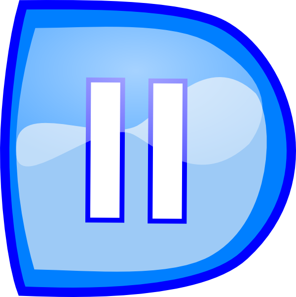 Blue Pause Button Svg Clip Arts 600 X 601 Px - Panneau Interdit De Fumer (600x601)