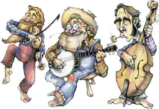 Band - Bluegrass Band Cartoon (588x374)