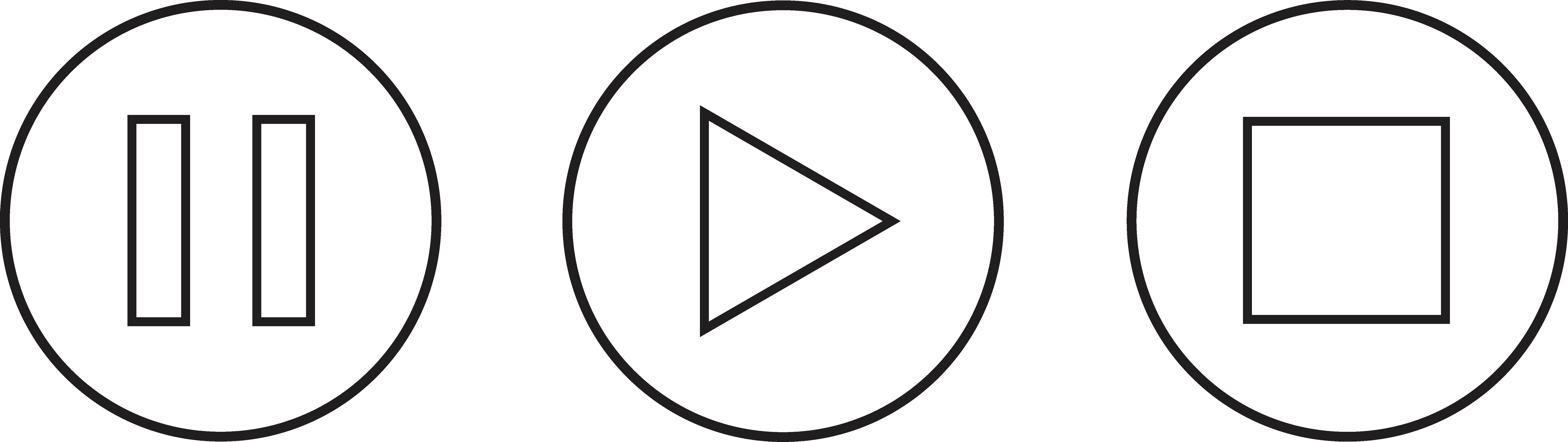 Play Pause Stop Buttons - Full Size PNG Clipart Images Download