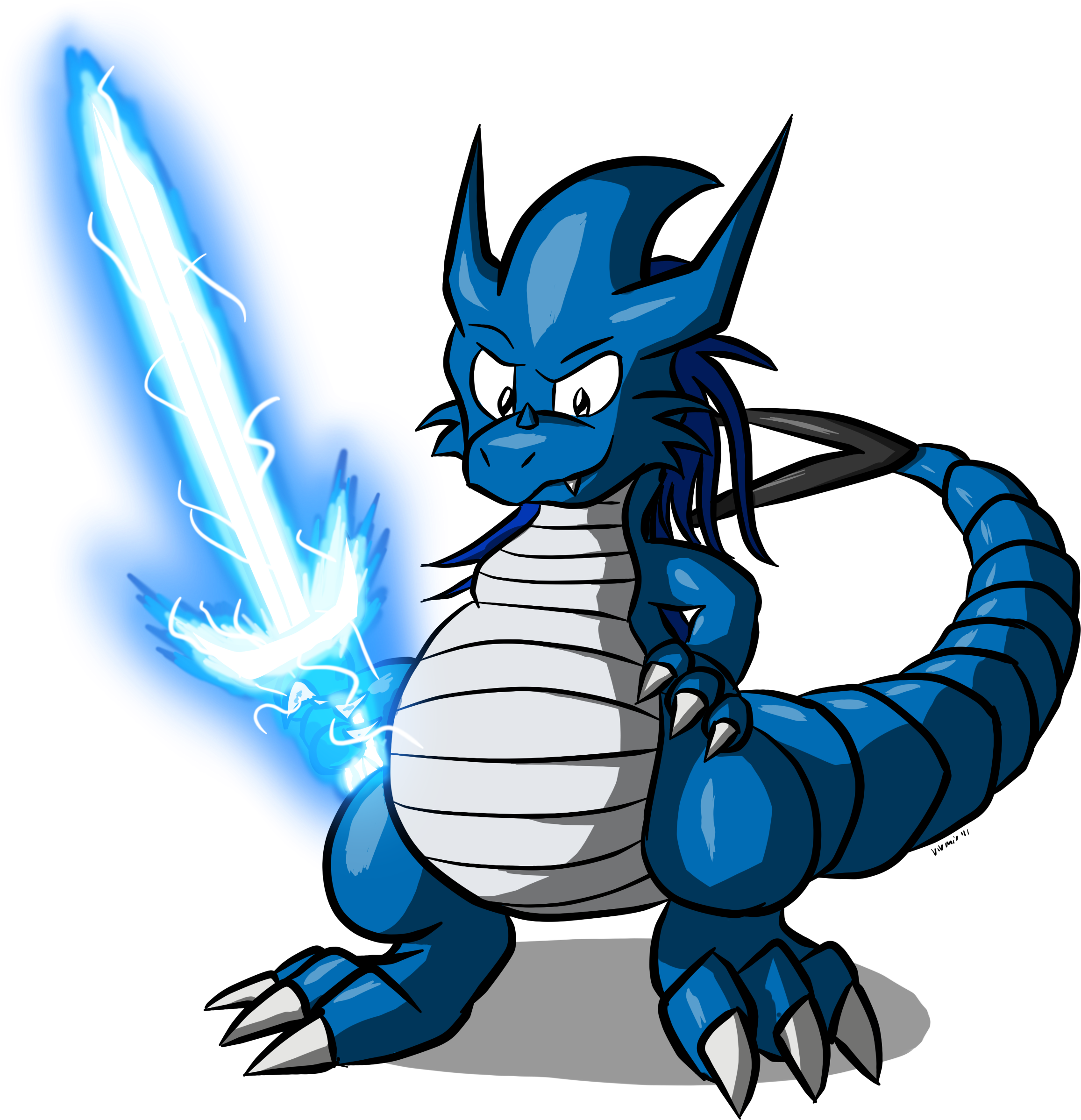 Big Version - Drawn Dragon On Sword (2648x2572)