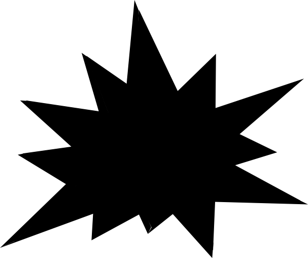 Starburst Clip Art Outline - Vector Starburst Black And White (600x503)