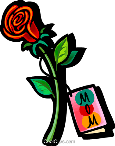 Mothers Day Rose Royalty Free Vector Clip Art Illustration - Mother's Day Clip Art (377x480)