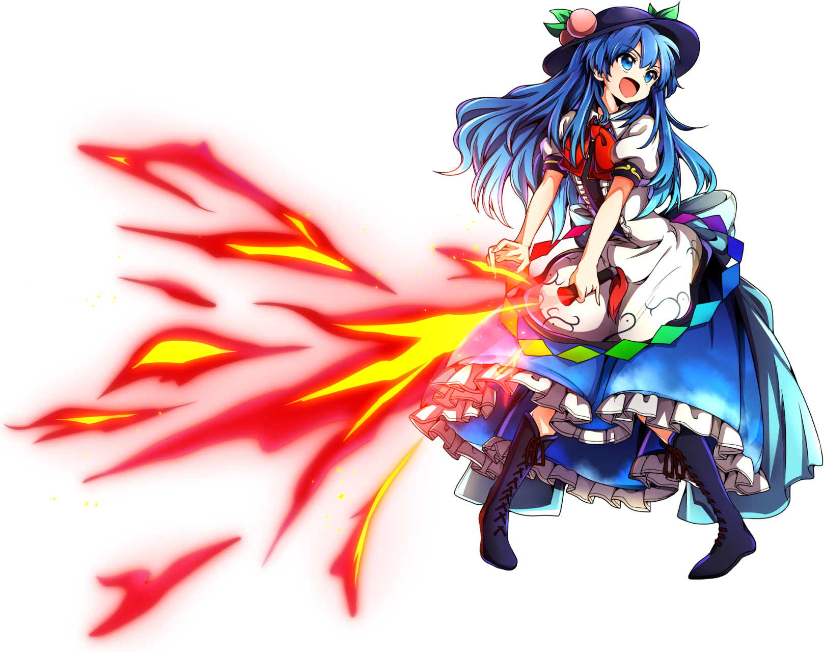 The Big Imageboard Tbib 1girl Alternate Eye Color Baba - Touhou Sword Of Hisou (1620x1290)