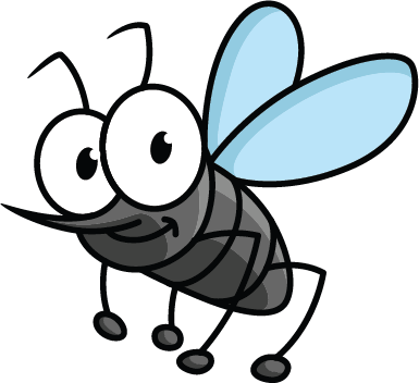Mosquito Cartoon Character - Mosquito Cartoon (385x352)