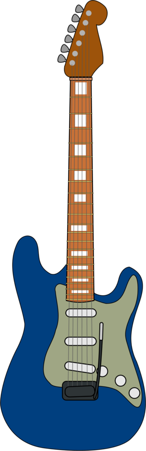 Guitar - Clipart - Guitar Blue Vector Png (300x924)