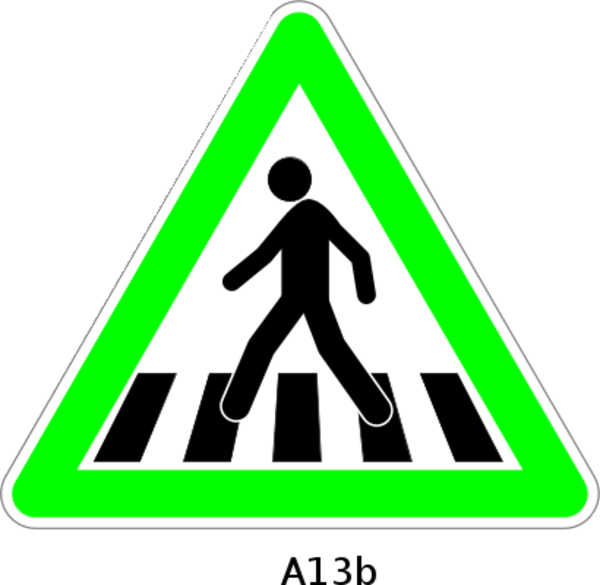 Pedestrian Crossing Sign Clip Art - Blue And Red Hoverboard (600x585)