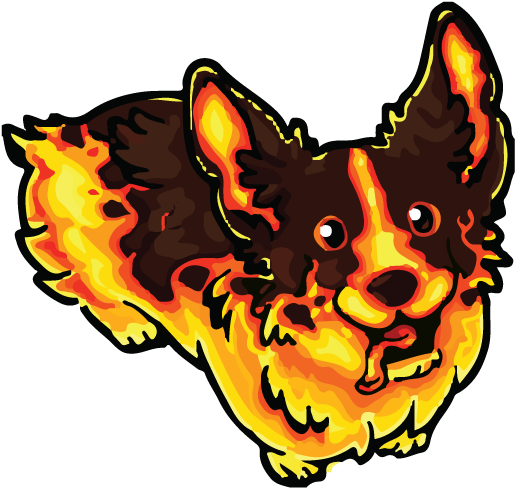 Molten Corgi Closeup - Dog Licks (543x507)