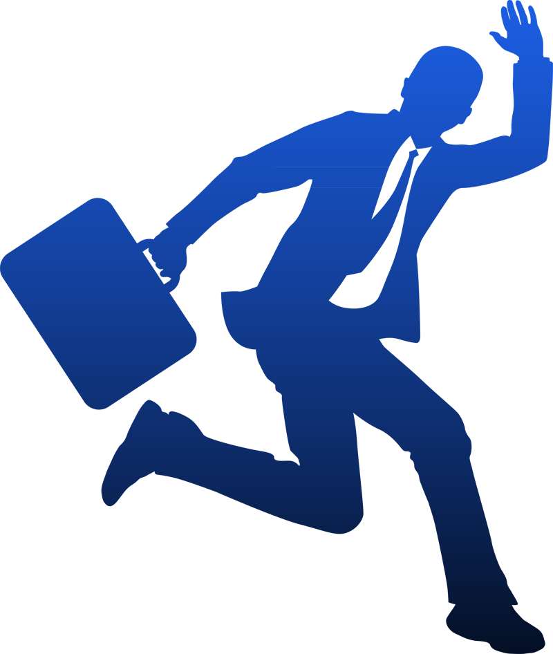 Free Vector Businessman Running In Blue Color - Running Business Man Icon (800x946)
