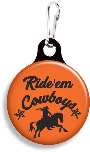 Ride 'em Cowboys - Zoogee Pzp1ds-b - Zipper Pulls 3/4" Metal Back (353x530)