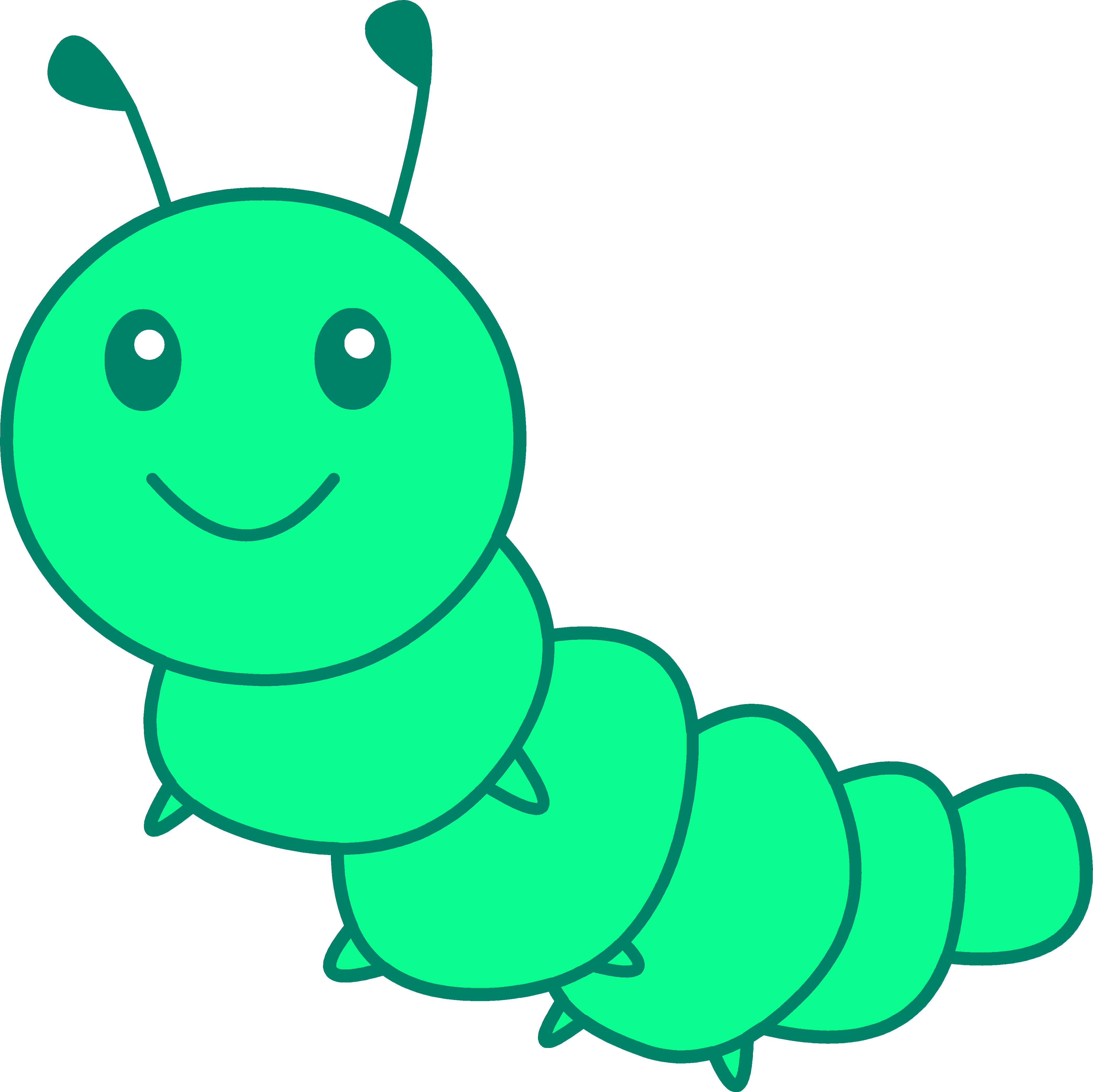 Worm Clipart Silkworm - Caterpillar Clipart No Background (4169x4166)