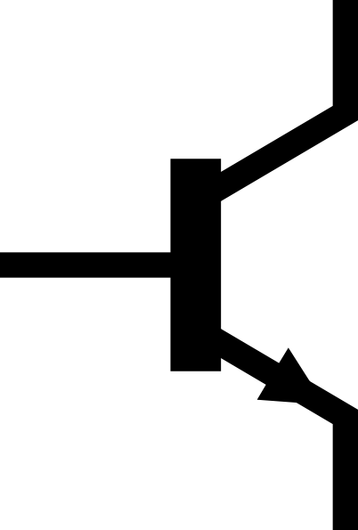 Free Vector Npn Transistor Symbol Alternate Clip Art - Transistor Circuit Symbol (402x595)