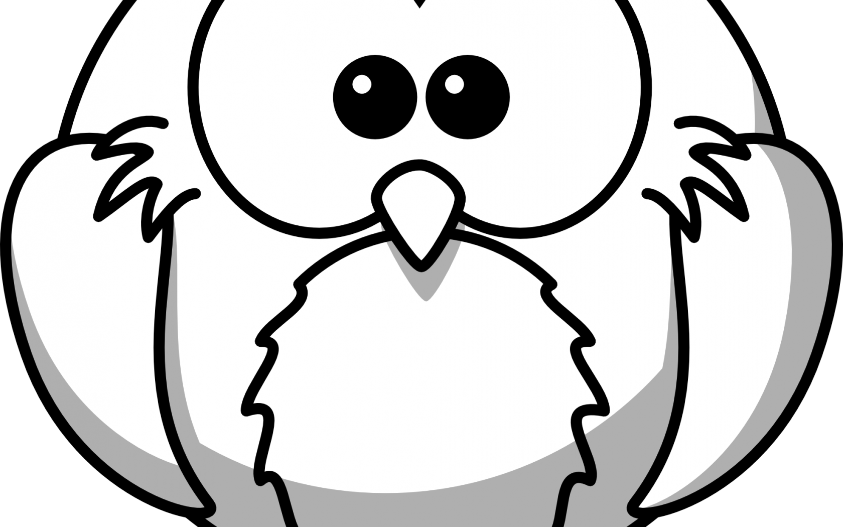 Black And White Cartoon Drawings Free Download Clip - Bird Clipart Black And White (1680x1050)
