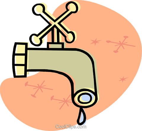 Water Tap With A Drip Royalty Free Vector Clip Art - Water Tap With A Drip Royalty Free Vector Clip Art (480x442)