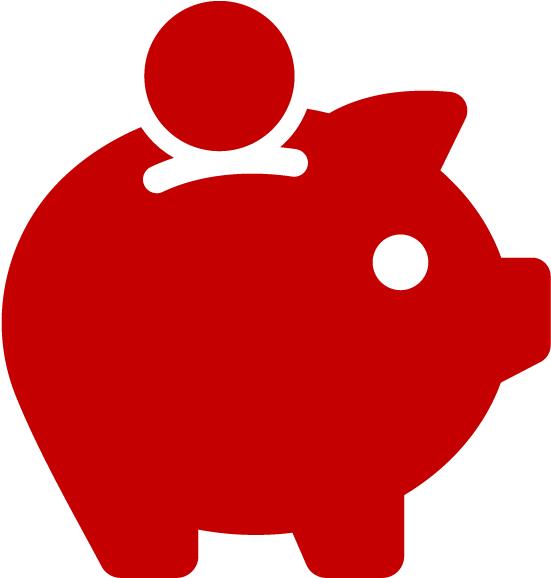 Free Checking / Savings - Red Piggy Bank Png (580x580)