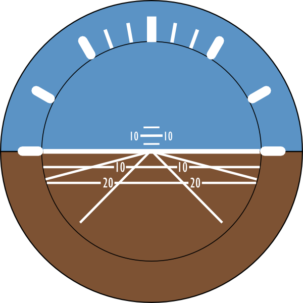 Bank And Horizon Index Clip Art At Clker - Attitude Indicator Png (600x600)