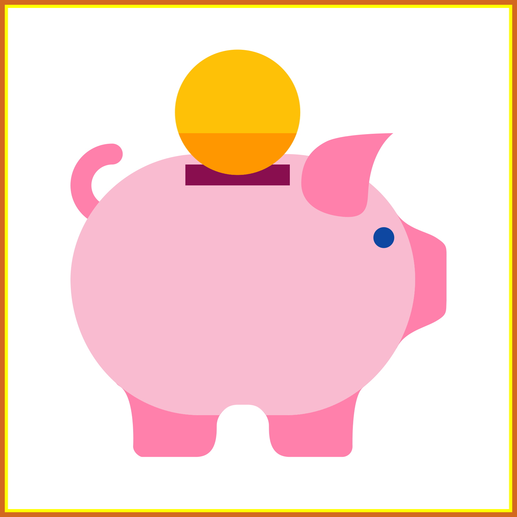 Piggy Bank Piggy Bank 2d Unbelievable Piggybank Money - Cute Money Png (1650x1650)