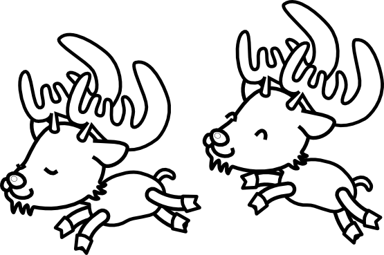 Reindeer Clipart Black And White - Santa Clauss Para Colorear (615x409)