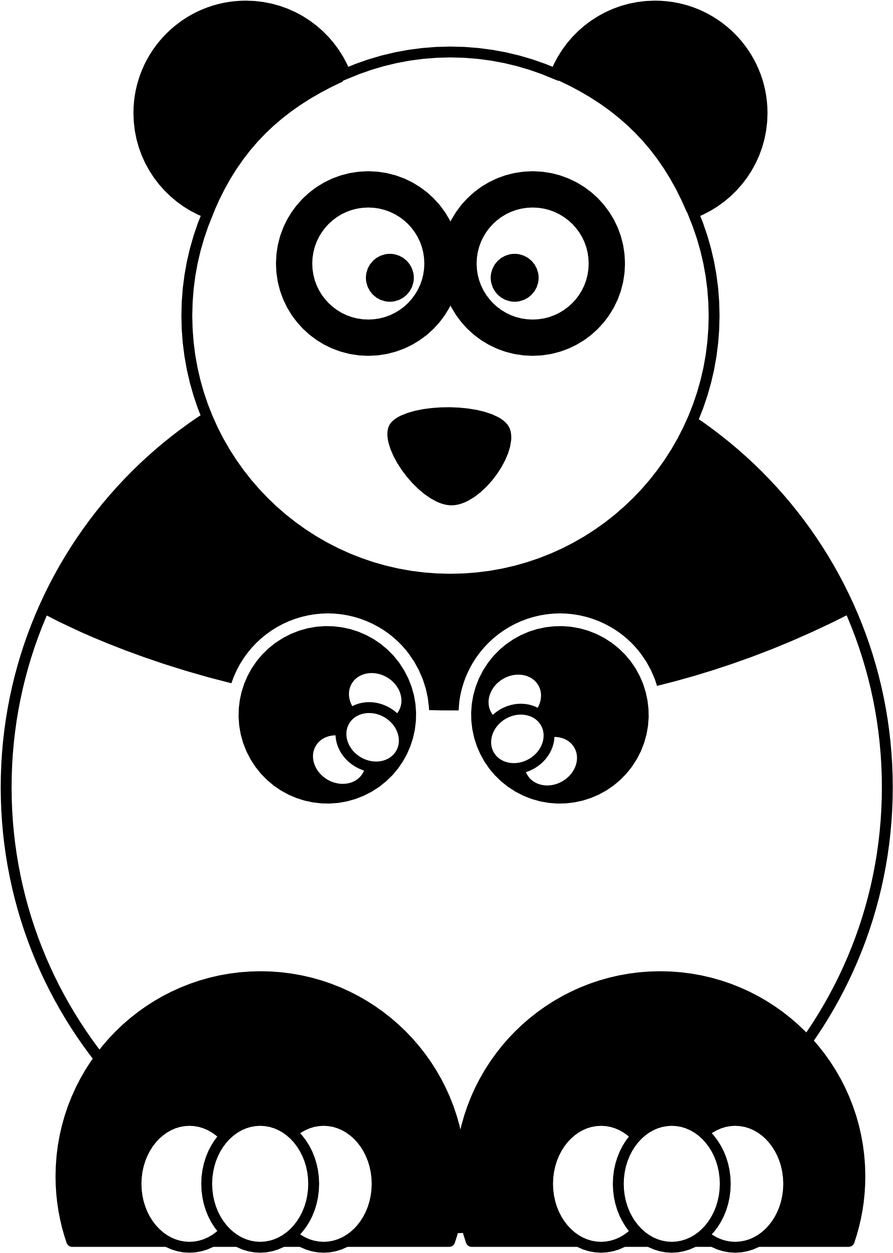 Gambar Kartun Panda Free Download Clip Art Free Clip - Panda Black And White Art (1979x2673)