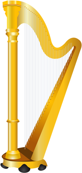 Golden Harp Png Clipart Picture - Golden Harp Clipart (338x600)