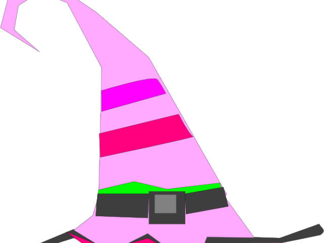 Witch Hat Clipart Colorful - Lustige Mürrische Katzen-runder Magnet Halloweens Runder (640x480)