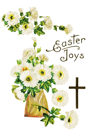 Vintage Easter With Cross - Clip Art (330x433)