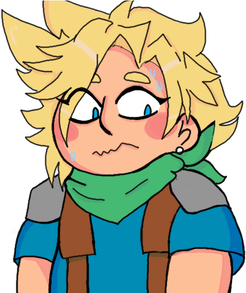 Nervous Cloudy By Cloud Strife Amiibo - Cartoon (576x576)