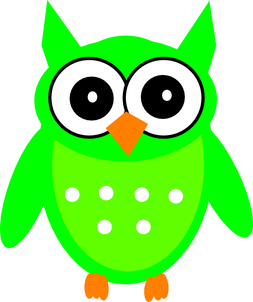 Green Owl 2 Clip Art - Green Owl Clipart (498x595)