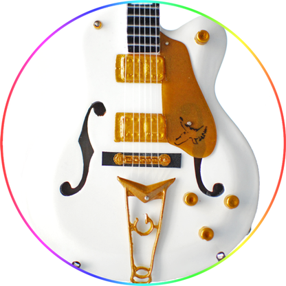 Neil Young Guitar Miniature White Flacon - Hair In Food (416x416)