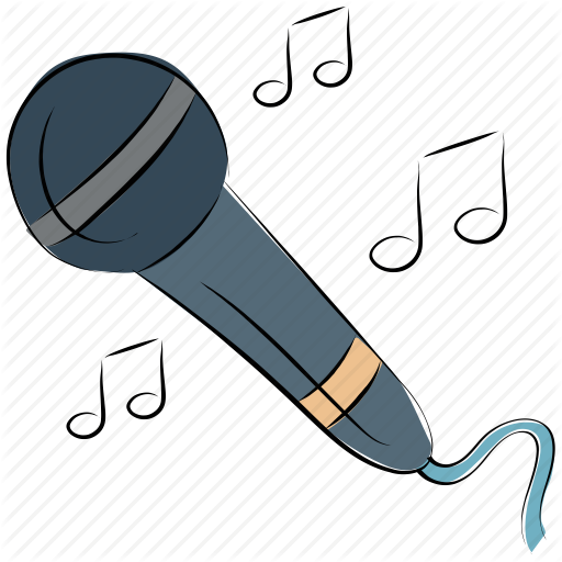 Drawn Musical Music Mic - Microphone With Music Notes (512x512)