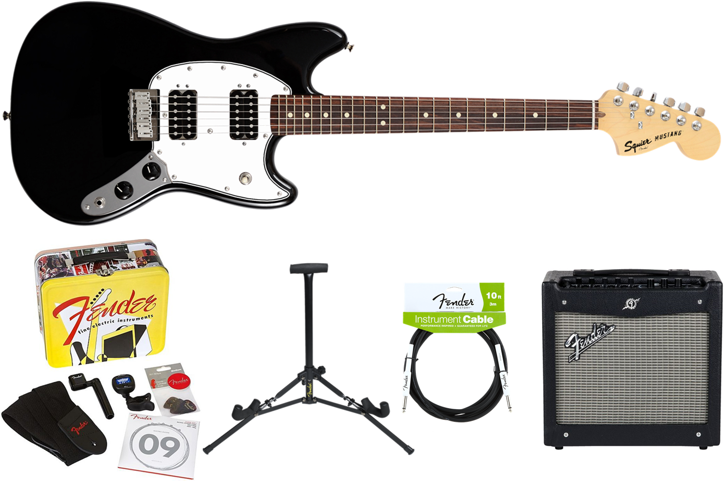 Buy Squier By Fender - Squier Bullet Mustang Hh - Black (1435x997)