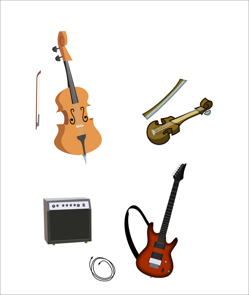 [vector Svg] Instruments By Tritebristle - Cello (800x950)