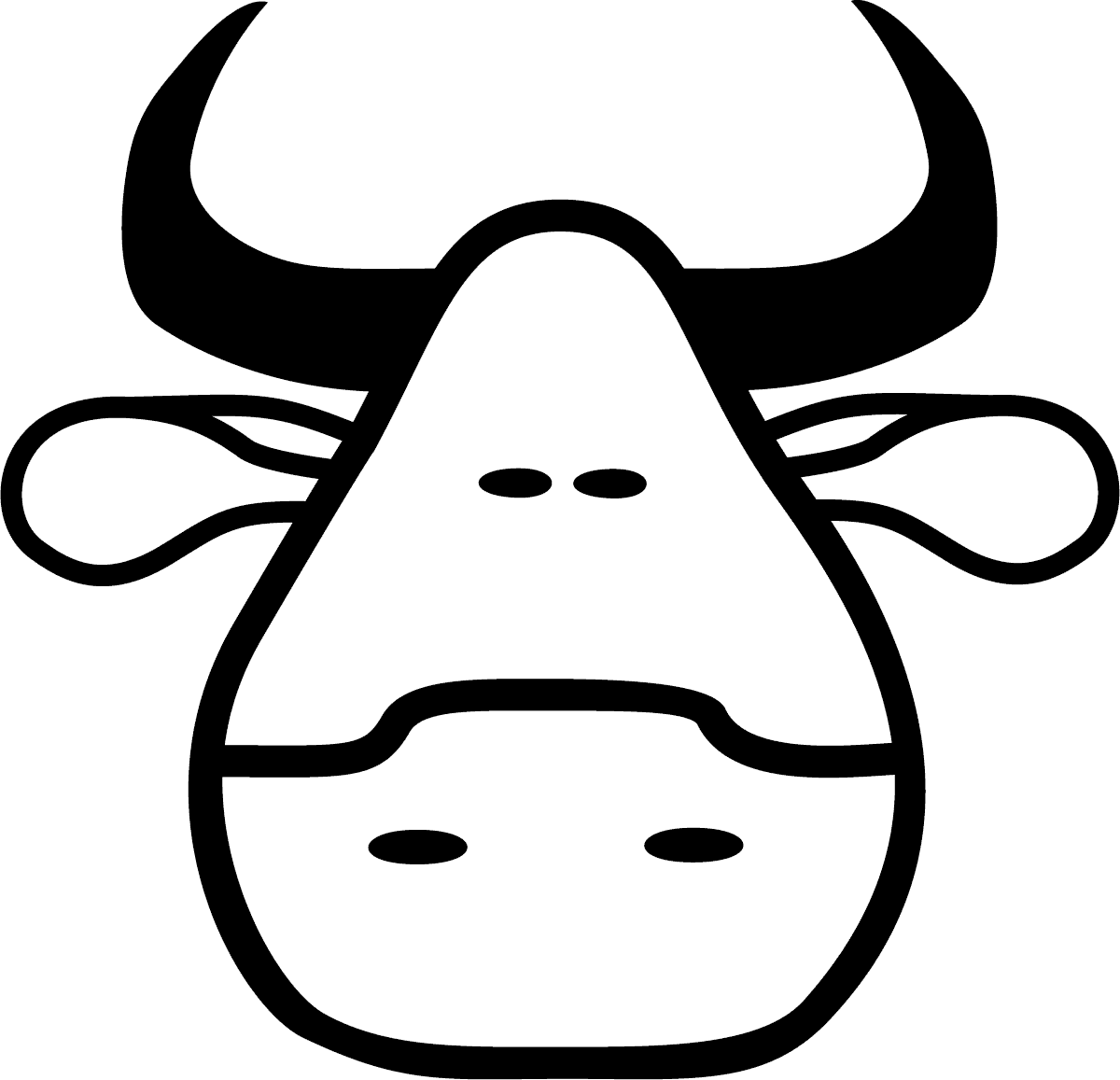 Png Version 26 Kb - Cow Head Cartoon Vector (1200x1157)