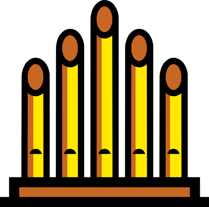Vector Illustration Of Christian Religion Church Pipe - Organ Clipart (707x700)
