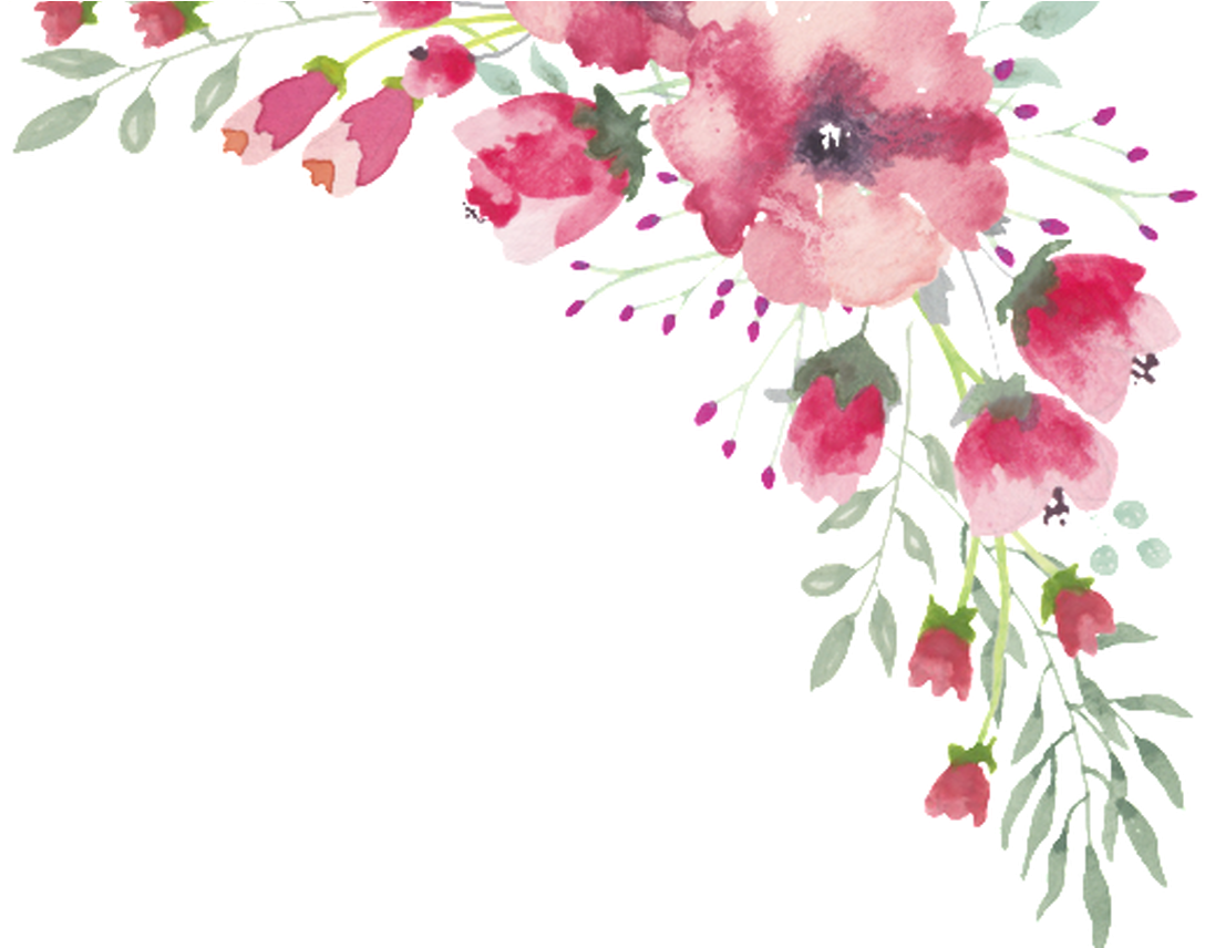 Great Png Watercolor Flower Lace Border Free Download - Water Color Flower Png (1368x855)