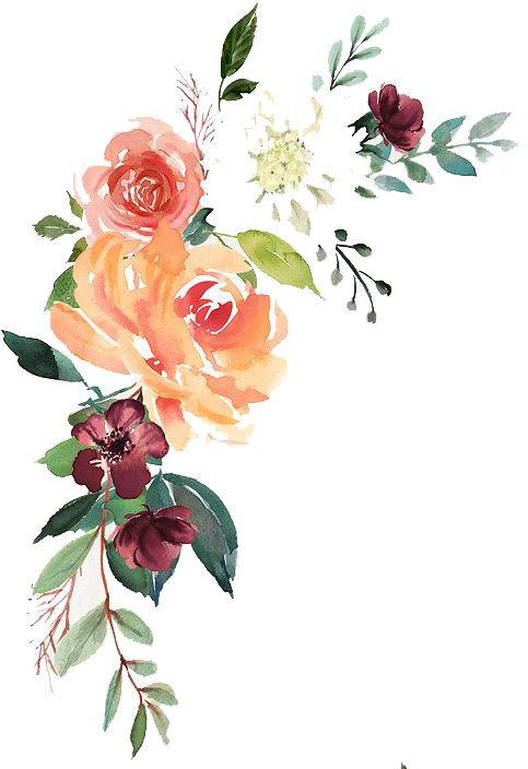 Watercolor Floral Composition Free Download - Watercolor-fall Gardern Tischnummer-karte Karte (568x713)