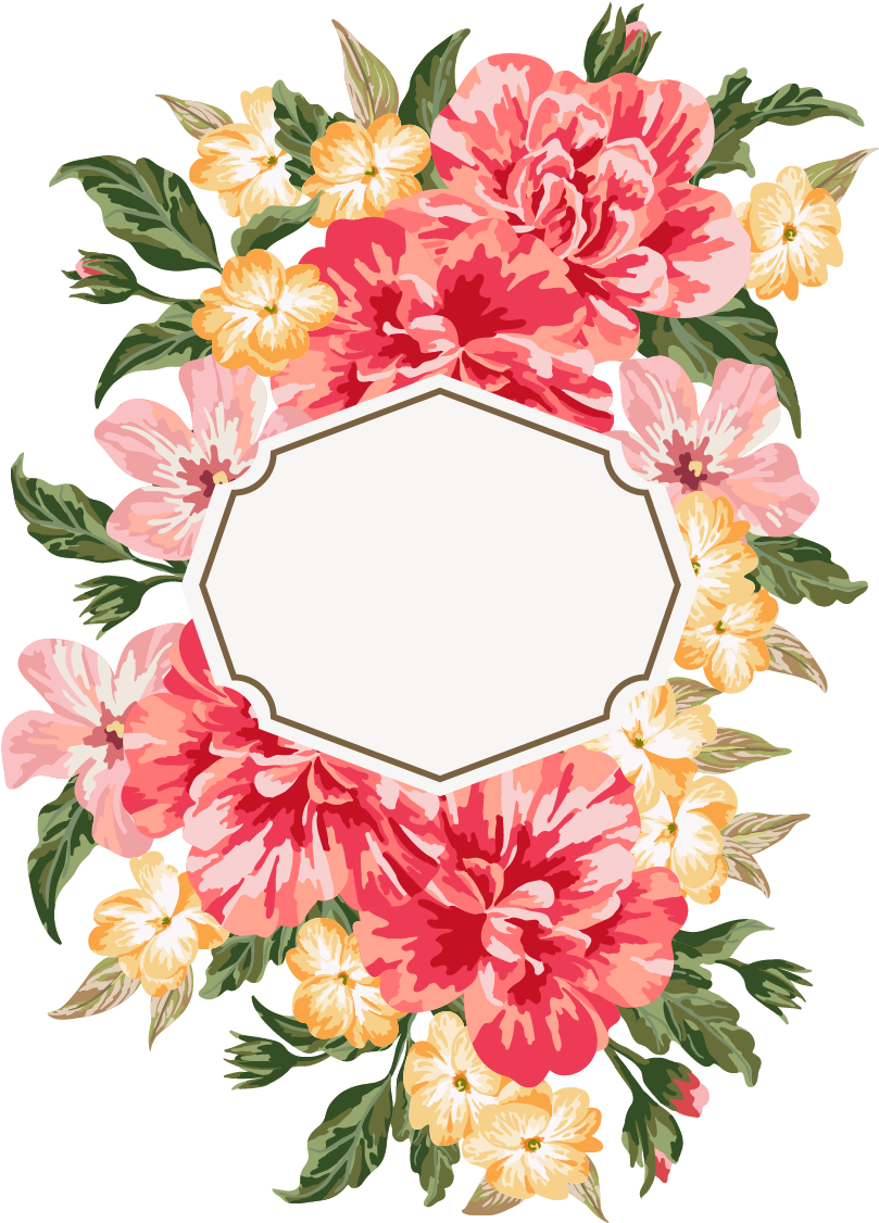 Hand Painted Watercolor Flower Borders - Birthday Card With Flowers (1150x1150)
