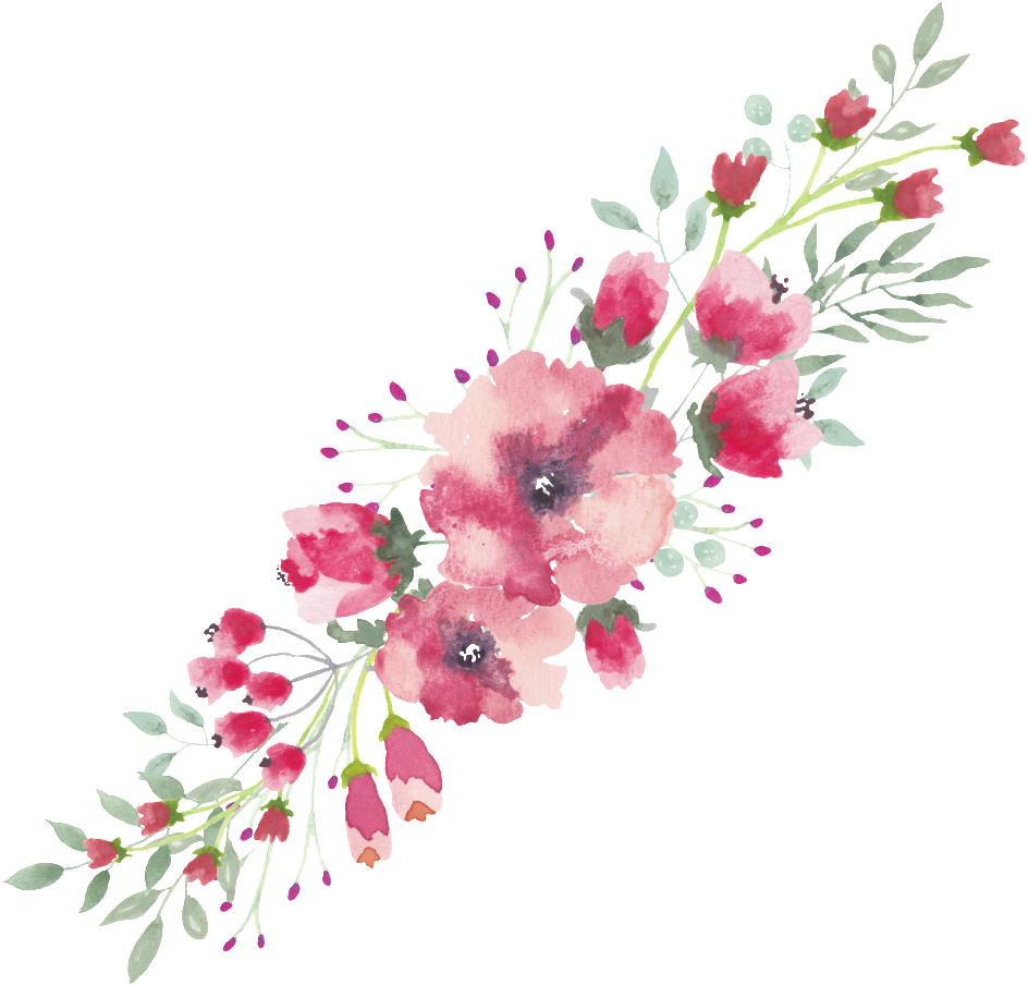 Png Watercolor Flower Lace Border - Flores Aquarela Marsala Png (1024x1024)