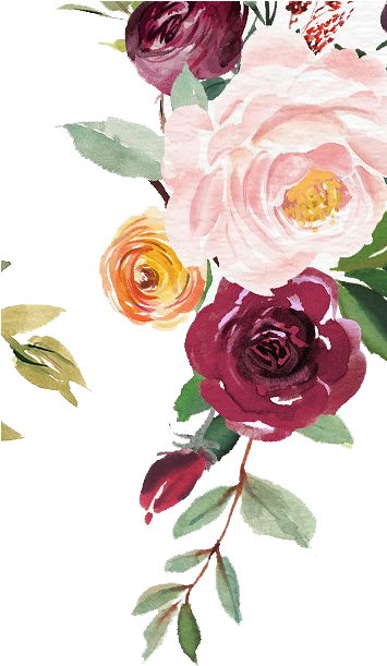 Free Watercolor Floral Clipart Png - Gold And Red Watercolor Flower (354x628)